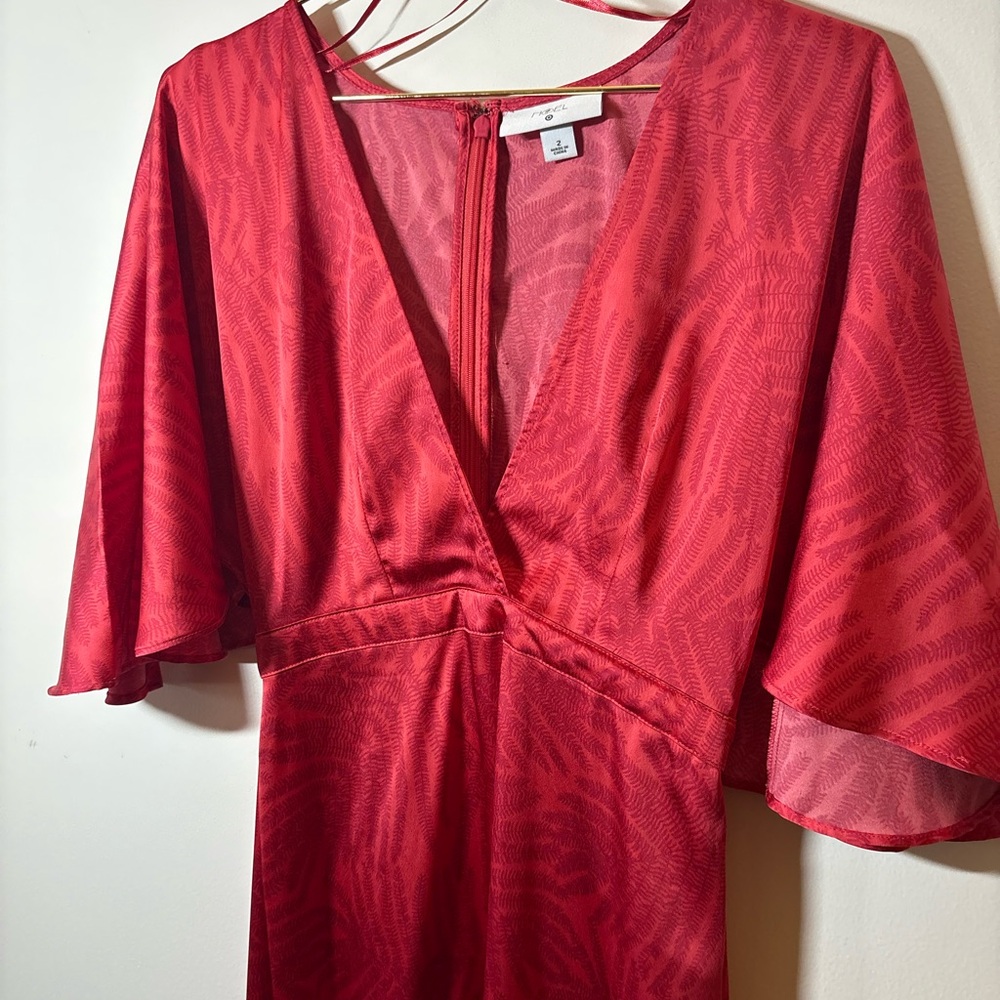 Red Maxi Dress with Flutter Sleeves